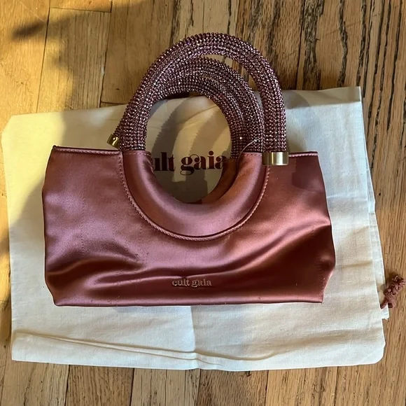 NWOTF Cult Gaia PINK NIKA CRYSTAL SPIRAL HANDBAG - Picture 5 of 15